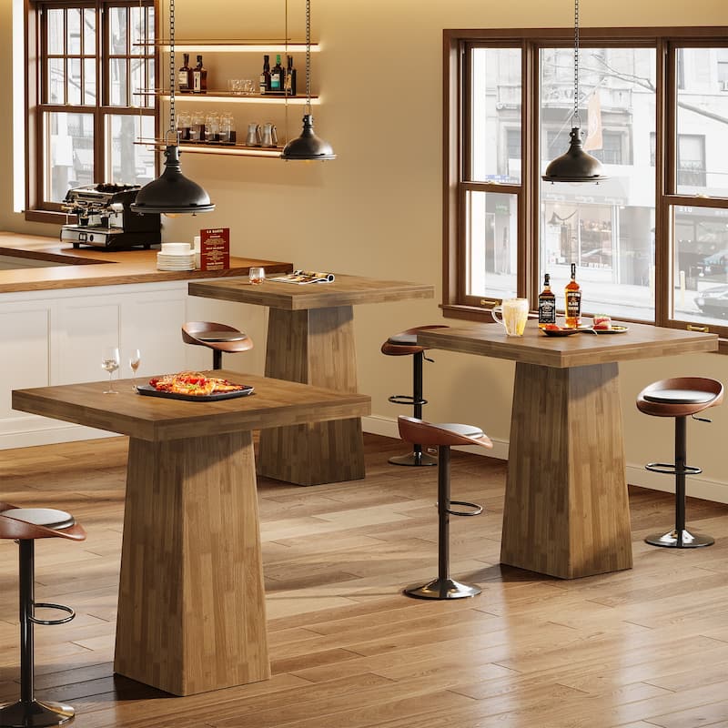 Square Bar Table 31.5 Inch Small Counter Height Pub Dining Table - 31.5" L x 31.5" W x 39.37" H