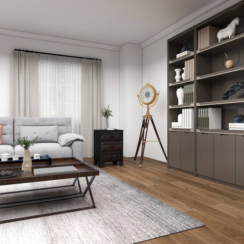 Dark Brown Faux Leather Vintage Faux Leather Cabinet with Buckles and Straps Detailing