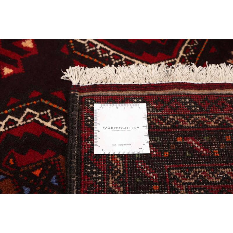 ECARPETGALLERY Hand-knotted Teimani Dark Burgundy Wool Rug - 3'3 x 5'10