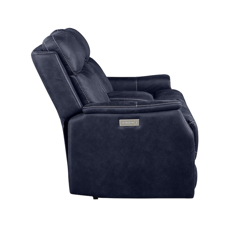 Steve Silver Faux Leather Power Reclining Console Loveseat