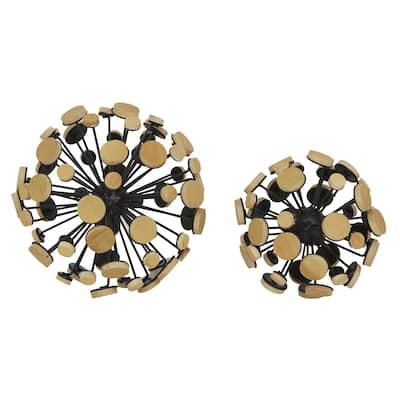 Metal Geometric Sculpture - Set of 2 Brown - Roche River Decor
