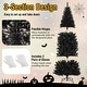 preview thumbnail 8 of 11, Gymax 6/7 FT Pre-lit Black Christmas Tree Artificial PVC Slim Pencil - See details