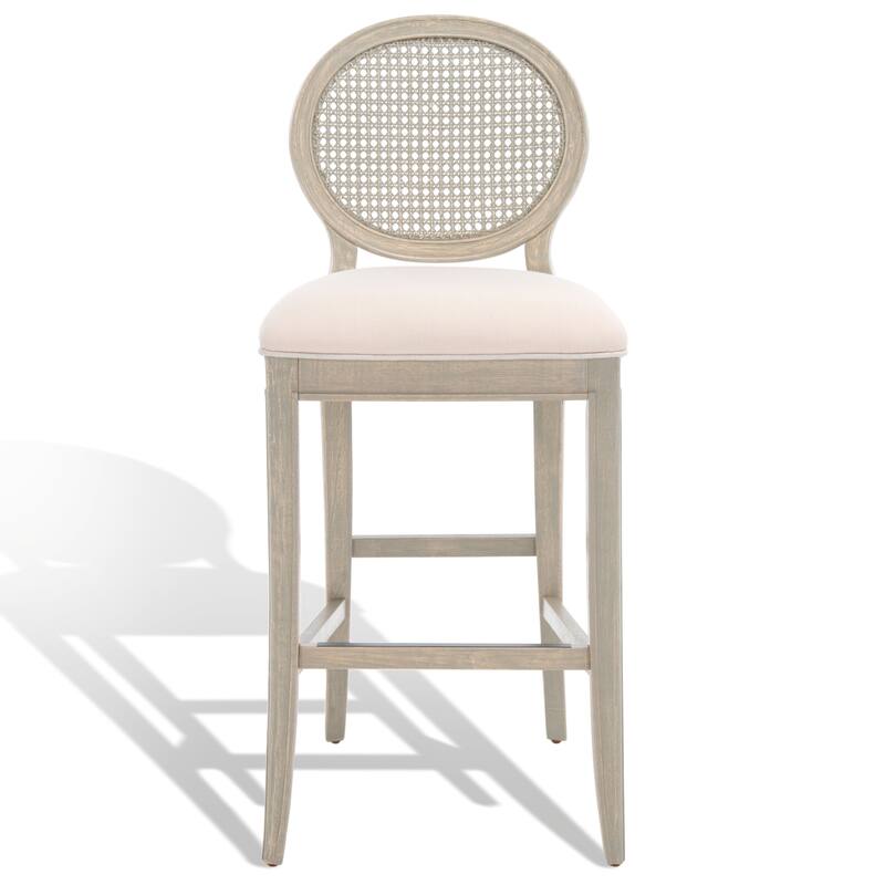 SAFAVIEH Couture Ofeliya Rattan Back Bar Stool (Set of 2) - 19Wx23Dx44H