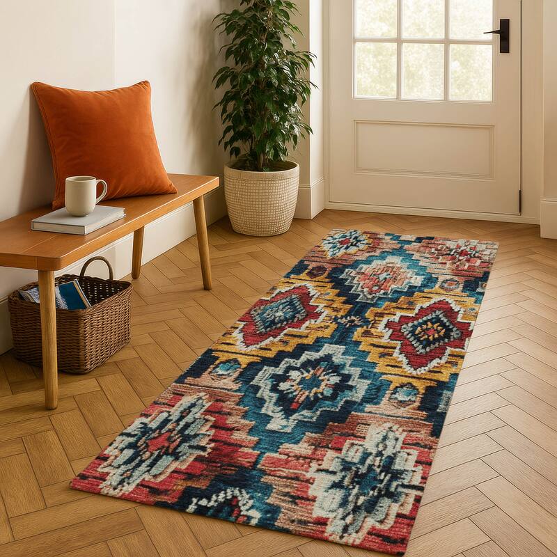 Premium Washable Super Soft Boho Global Mayfield Rug - Rust - 2'3" x 7'6"
