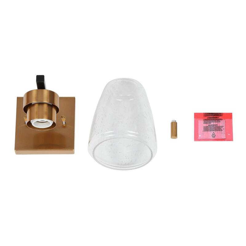 Modern Contemporary Wall Sconces Bathroom Vanity Lights with Seeded Glass - L 5.1" x W 6.7" x H 8.7"