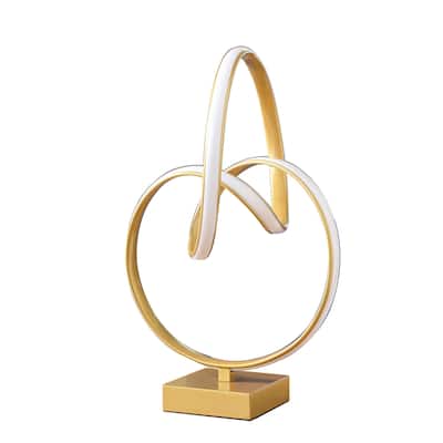 19" Gold Metal Abstract Geo LED Table Lamp - 12X12X19