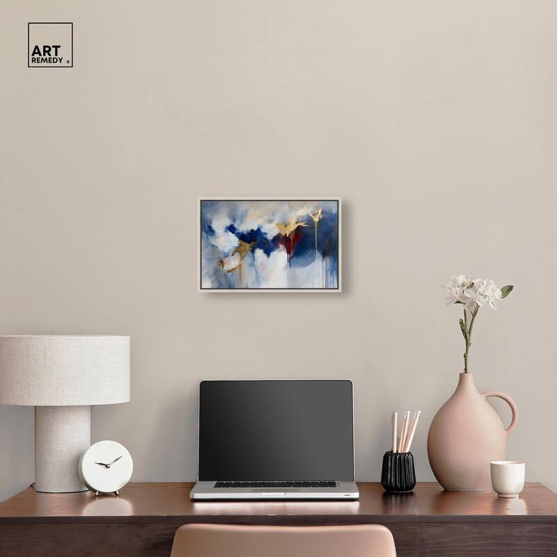Eclipse of Gold and Blue Canvas by Art Remedy