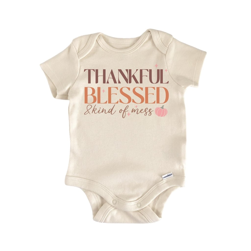 Thankful Mess - Baby Boy Girl Clothes Infant Bodysuit Funny Cute Newborn