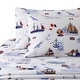 preview thumbnail 3 of 3, Kids Boys Printed 600 Thread Count Soft Deep Pocket Cotton Blend Percale All Season Bedding Sheet Set, Nautical Sailing Boat