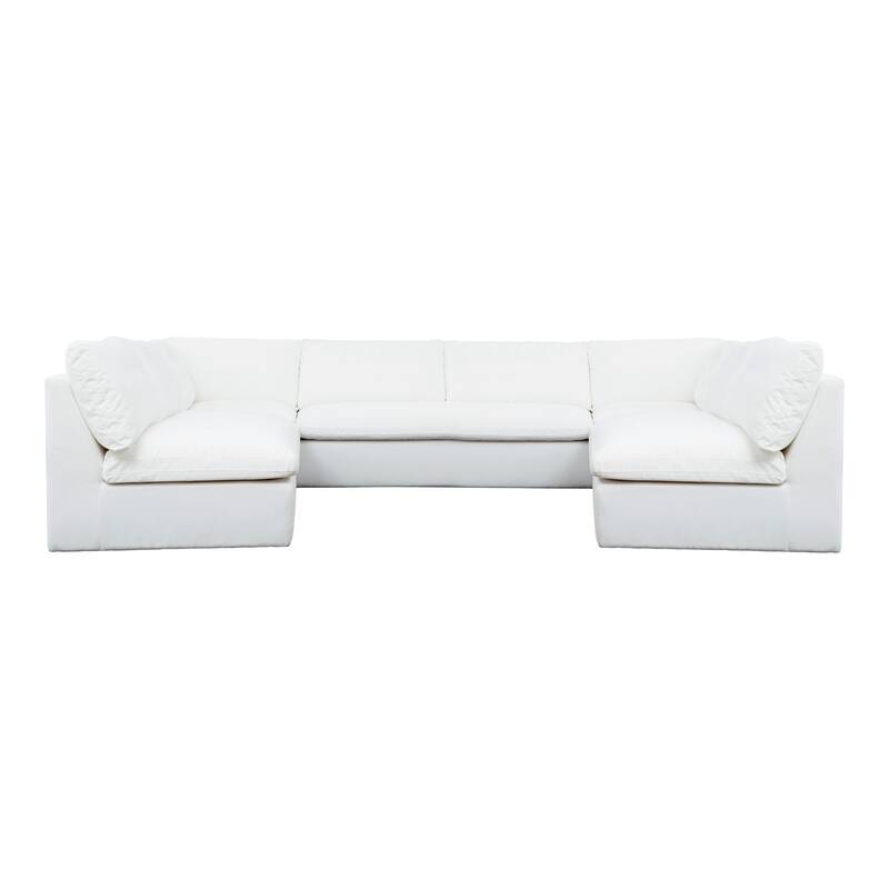NADAAL STUDIOS Odessa, 5 - Piece Outdoor Modular Sectional Sofa - 154"W x114"D x35.8"H - White