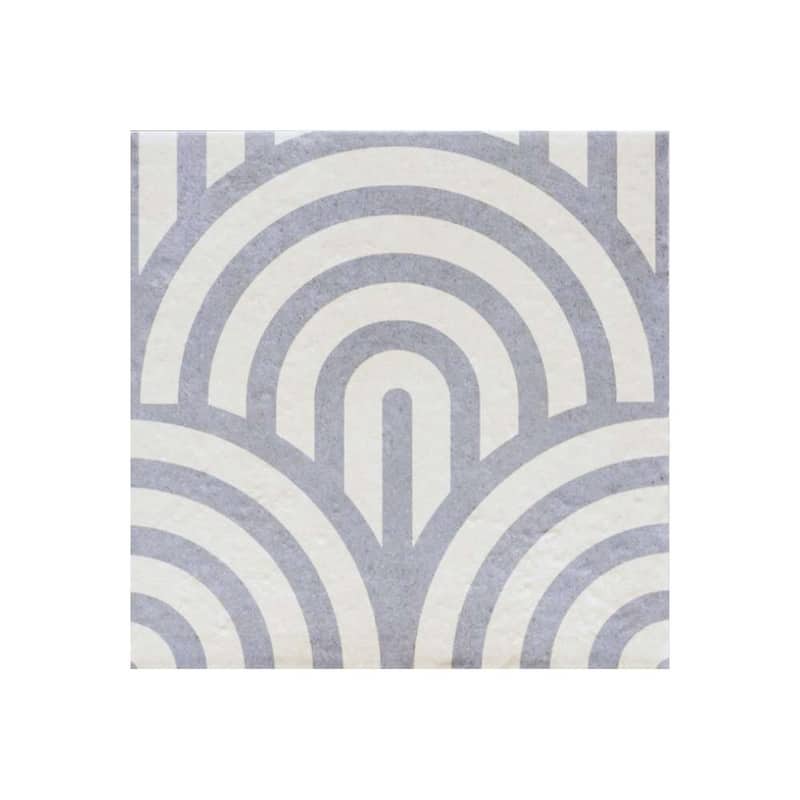 Verity Waves 8x8 Matte Porcelain Encaustic Tile - Floor, Wall, Backsplash