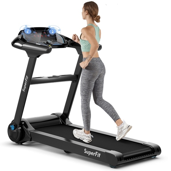 Goplus folding treadmill electric support motorized hot sale power running fitness jogging incline machine