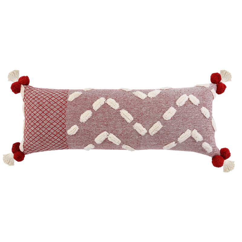 Sevita Heute Red Zeal Pom Throw Pillow