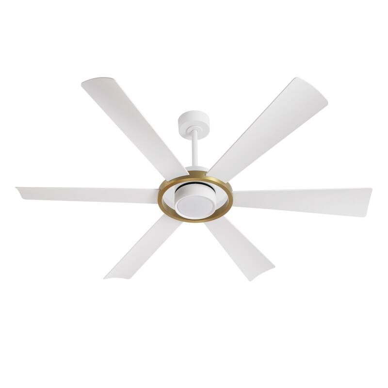 60" Large Modern 6-Blade Ceiling Fan with LED Light and Remote Control