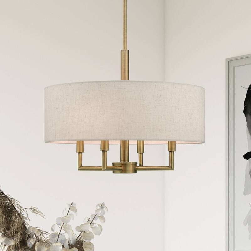 Livex Lighting 4-light Drum Shade Pendant Chandelier, 42604