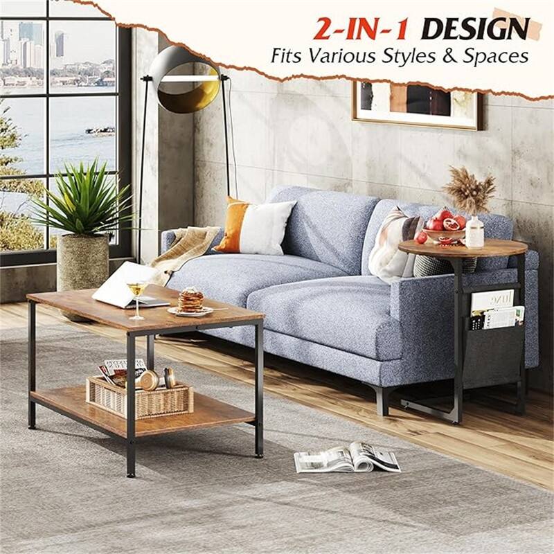Coffee Table - 19.69"D x 34.76"W x 24.17"H