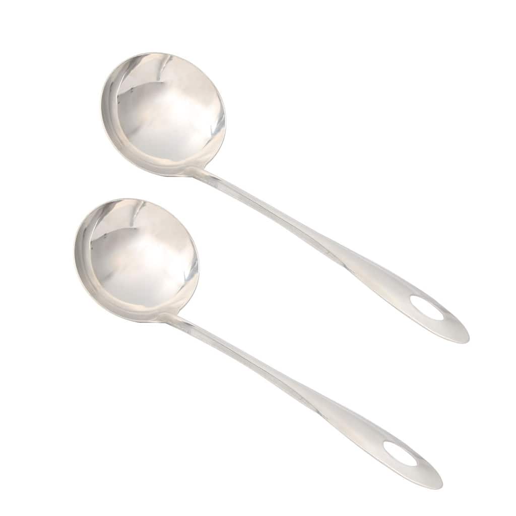 Stainless Steel Long Handle Soup Ladle Chef Cooking 12.8" 2pcs - 12.8" x 3.1" x 1"(L*W*H)