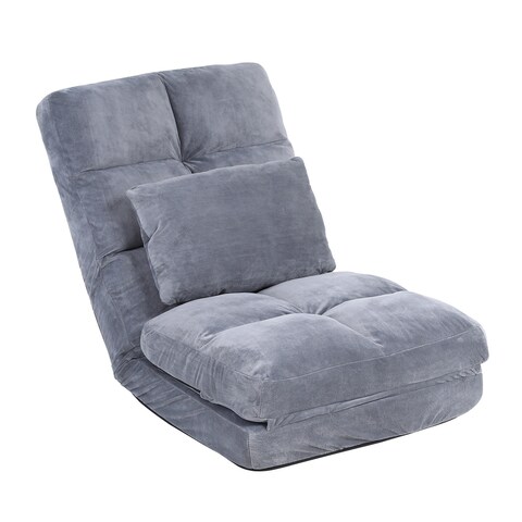 Chaise Lounge Sofa Folding Floor Chair Lounger with Adjustment Recliner with Pillow - 66.10 * 22.00 * 27.00 in
