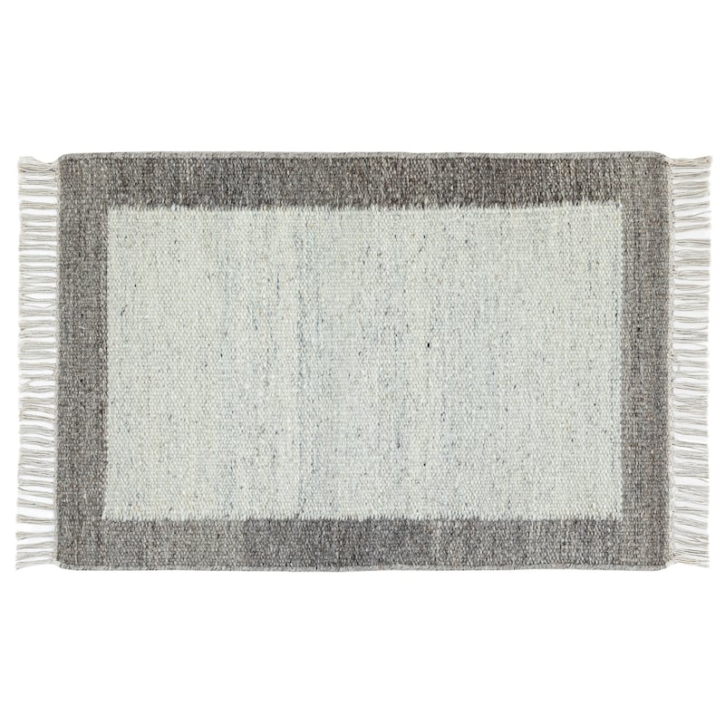 Terra by Obeetee Nu Maison Soft Border Rug - Cream/Onyx - 2' x 3'