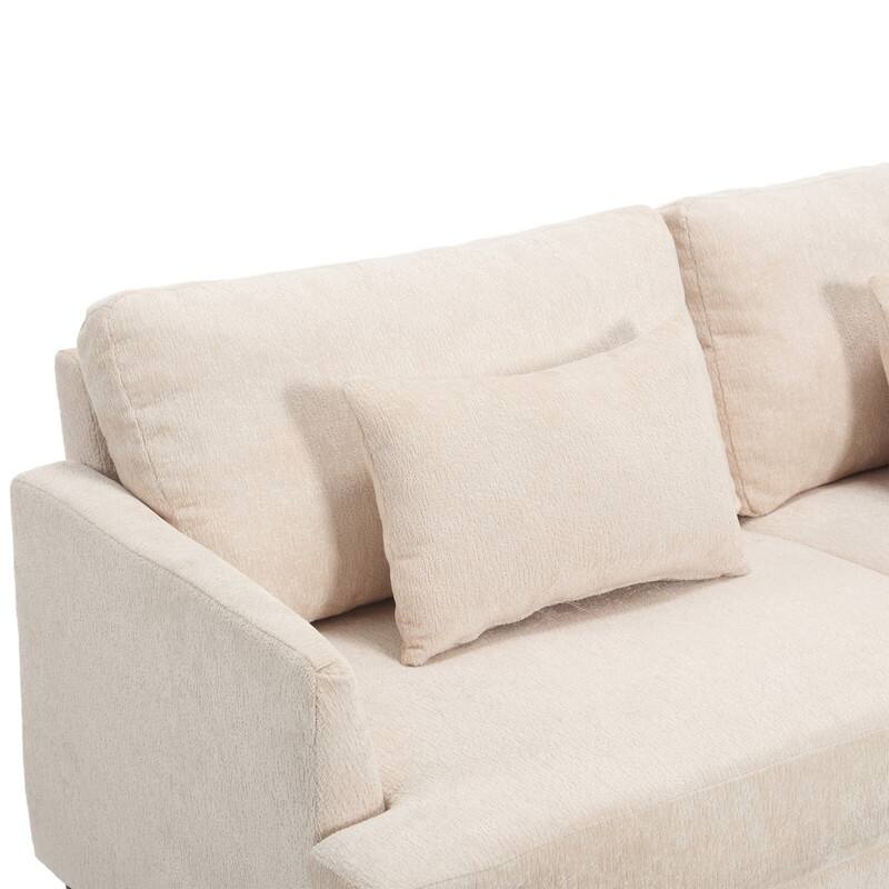 68.9-In Modern Chenille Fabric Loveseat,Living Room Couches with Rubber Wood Legs