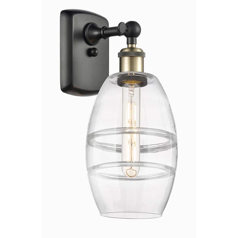 Innovations Lighting 516-1W-10-6 Vaz Sconce Vaz 10" Tall Wall Sconce - Black Antique Brass / Clear