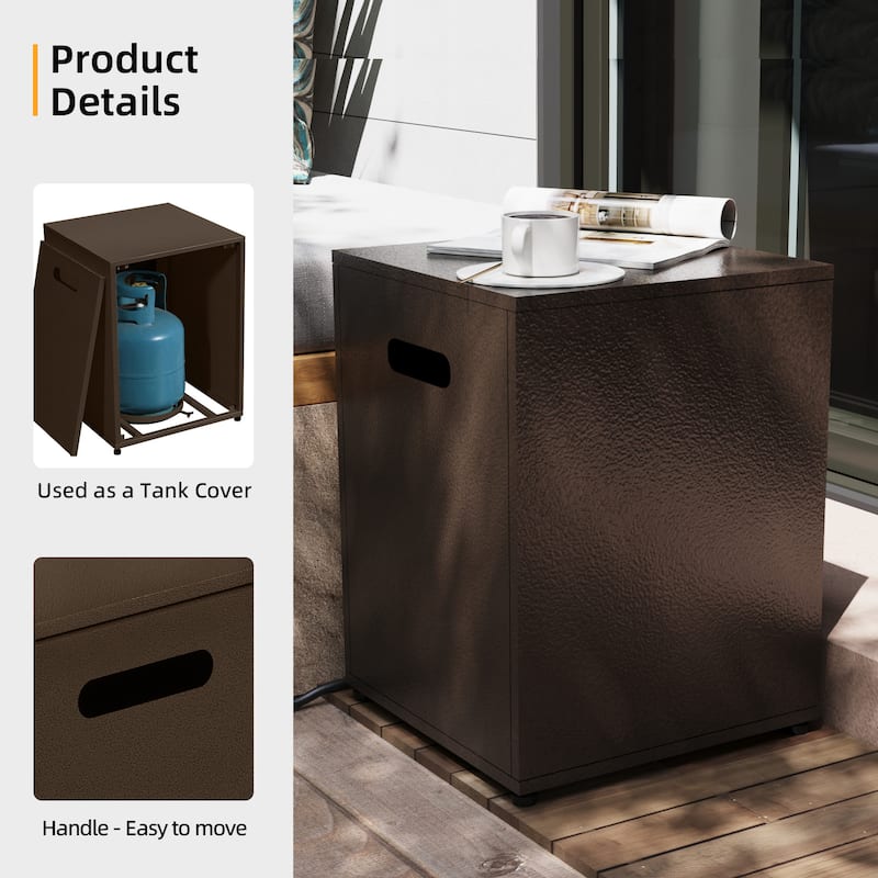 Patio Watcher 42-in W 50000-BTU Iron Propane Gas Fire Pit Table with Tank Cover