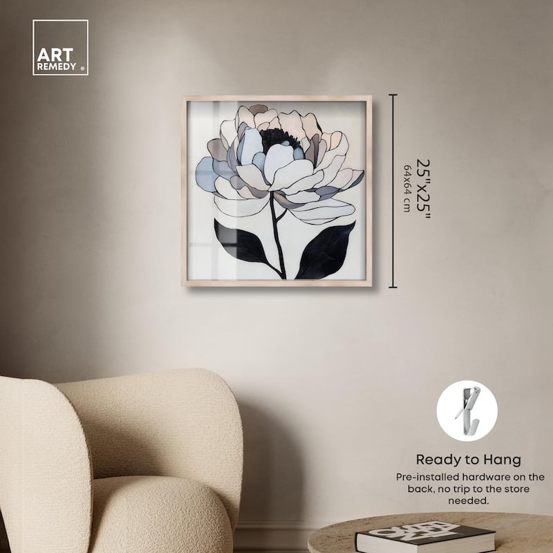 Gray Scale Flower II Shadowbox by Art Remedy