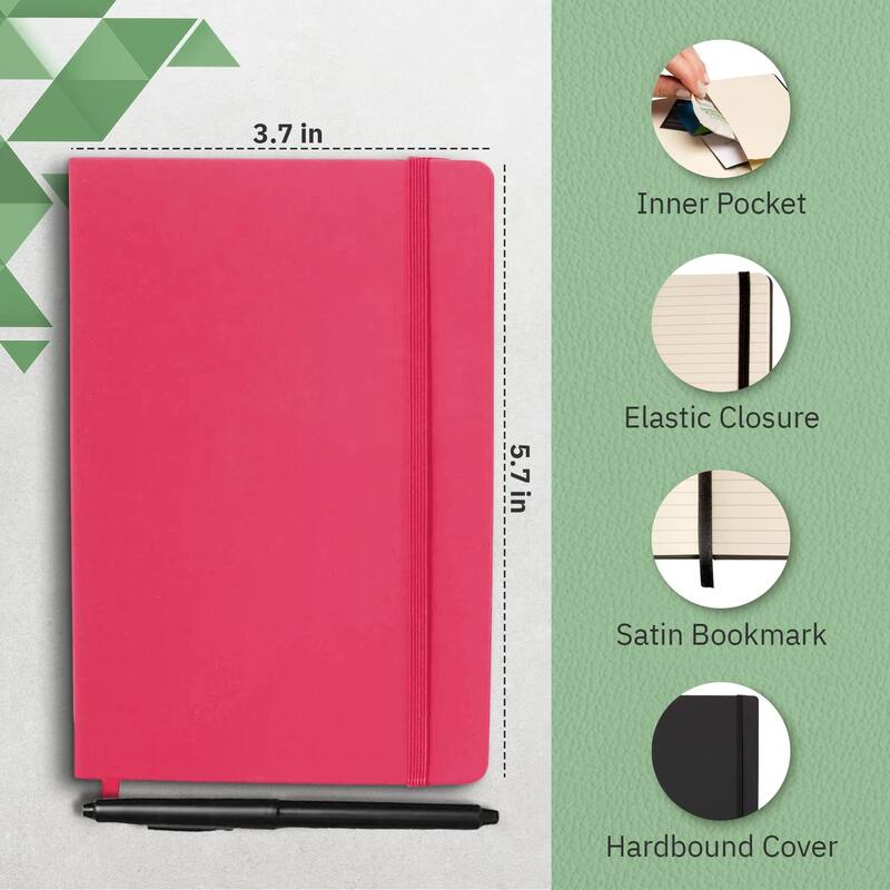 Paper Junkie Simply Genius A6 Pocket Size Mini Hardcover Notebooks-124 pages (Pink, 12 Pack)