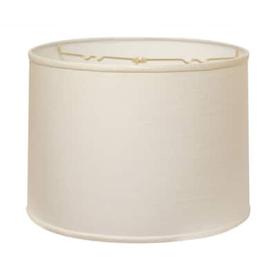 HomeRoots18" white Throwback Drum Linen Lampshade - 18