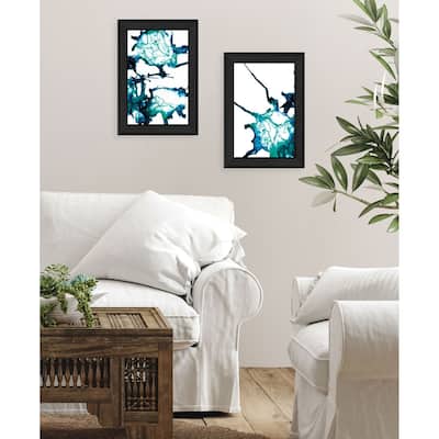 Trendy Decor 4U "Abstract Ocean Living" Printed Framed Wall Art by Kamdon Kreations