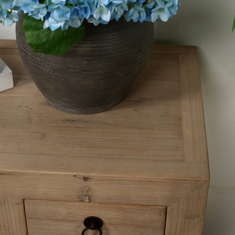 Capri Nightstand with 4 Drawers Weathered Natural Pine 28X18X27H