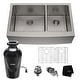 preview thumbnail 14 of 24, KRAUS Standart PRO Stainless Steel 36 in 2-Bowl Farmhouse Kitchen Sink