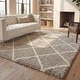 preview thumbnail 13 of 18, SAFAVIEH Hudson Shag Estella Diamond Trellis 2-inch Thick Rug - Ivory/Grey - 4' x 6'