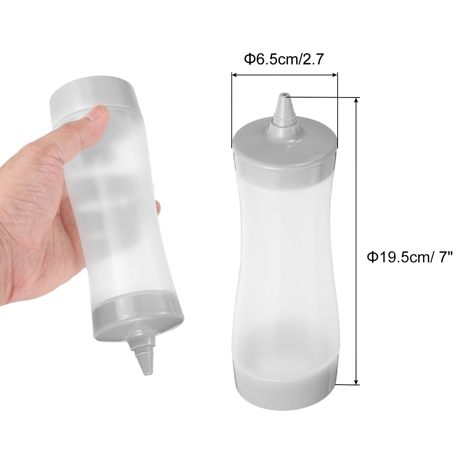 Plastic Squeeze Bottles, Ketchup Bottle with Cap for Sauce Condiment Salad Dressing Tomato Sauce Olive Oil - 3pcs