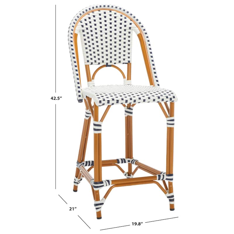 SAFAVIEH Leonica Outdoor Bistro 25-inch Seat Height Counter Stool (Fully Assembled) - 20"W x 21"D x 43"H
