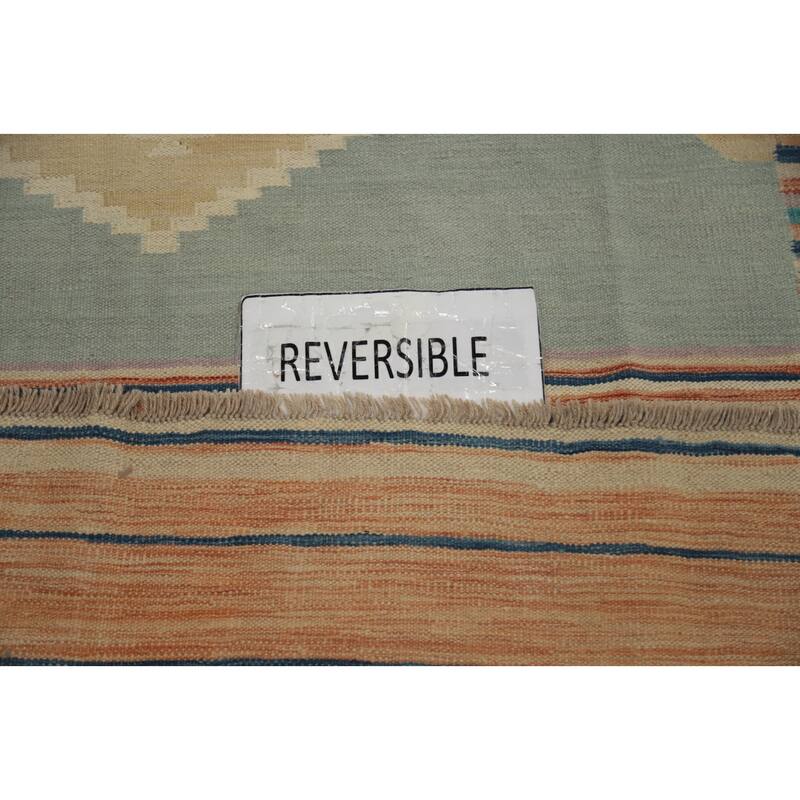 Hand Woven Oriental 100% Wool Carpet Southwestern Tribal Multi-Colored Kilim Area Rug - 8' 4'' X 5' 10''