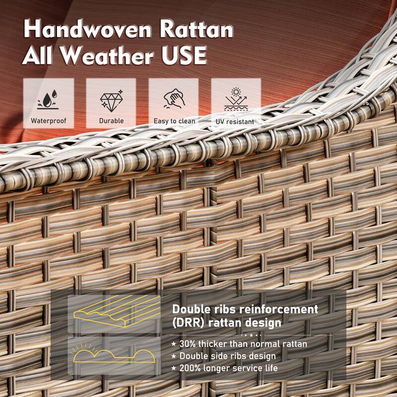 XIZZI 2-piece Patio Furniture Wicker Outdoor Chair Set