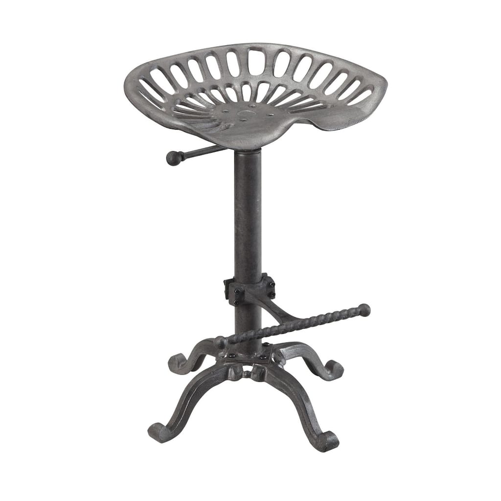 23" Black Iron Backless Adjustable Height Bar Chair