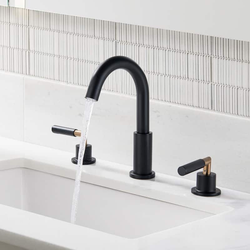 8.7"H Stainless Steel Widespread 2-handle Bathroom Sink Faucet