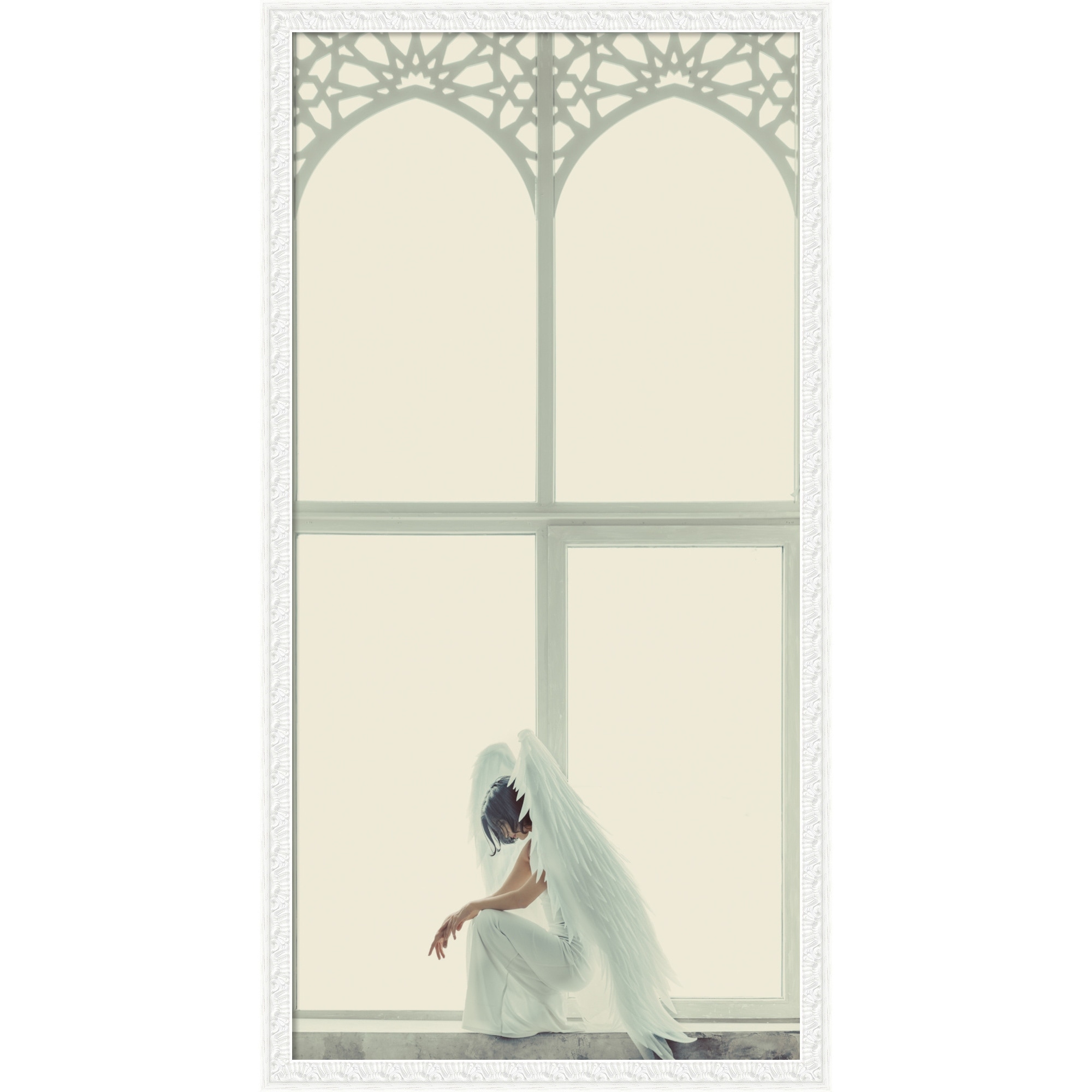 Angel of Pain Christian Art by Inthemoment Wood Framed Wall Art Print