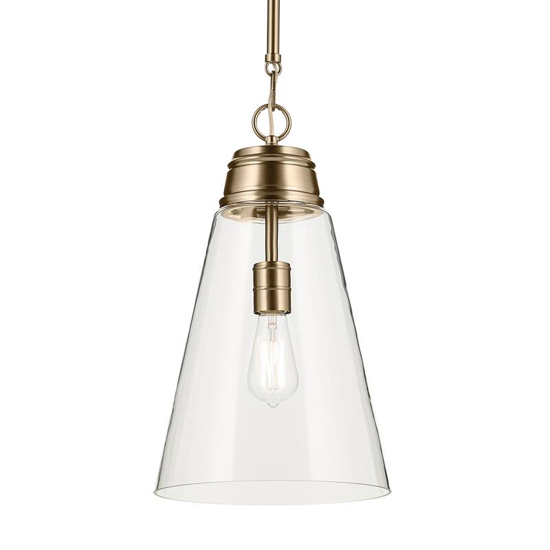 Kichler Lighting Marsailli 19" 1-Light Medium Pendant with Clear Glass in Champagne Bronze - 11.5