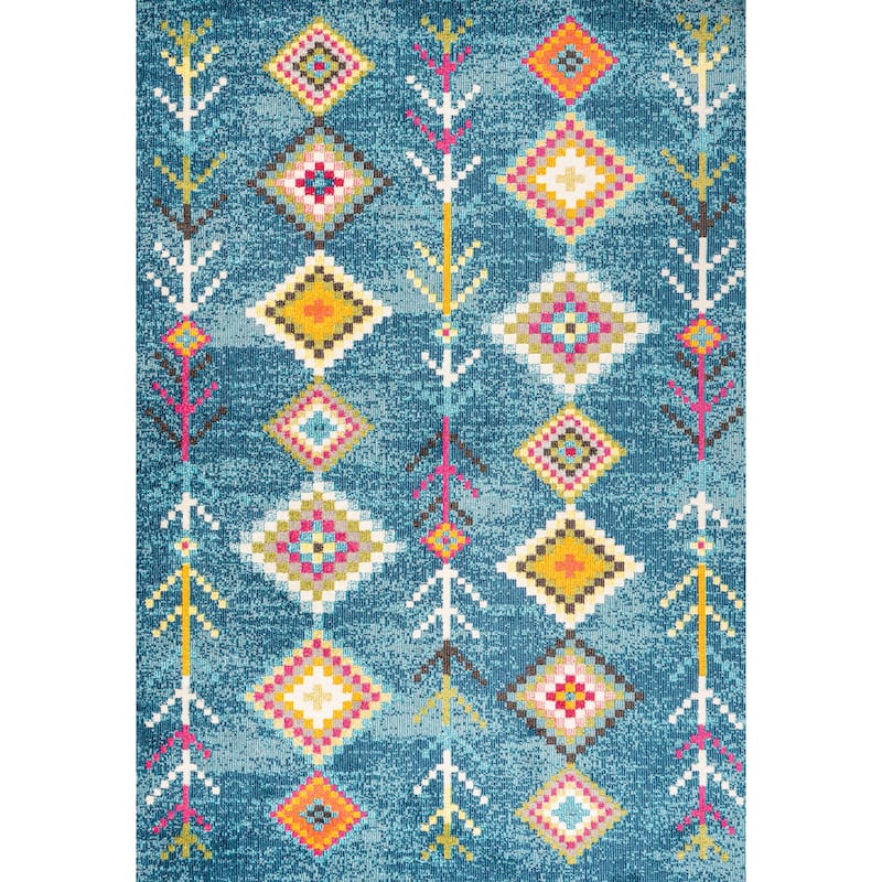 JONATHAN Y Arta Love Geometric Area Rug - 3 X 5 - Dark Blue/Multi