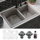 preview thumbnail 19 of 19, Karran Drop-In Quartz 33 in. 1-Hole 60/40 Double Bowl Kitchen Sink Kit