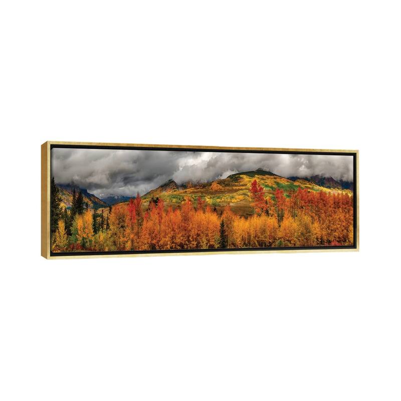 iCanvas "Autumn Scene At Crested Butte, Colorado" by OLena Art Framed Canvas Print - 16x48 - Gold
