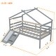 preview thumbnail 16 of 17, Modern Twin Low Loft House Kids Bed with Slide,Ladder,Guardrails,Roof