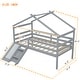 preview thumbnail 8 of 17, Twin Low Loft House Bed with Slide, Ladder, Safety Guardrails, House Roof Frame
