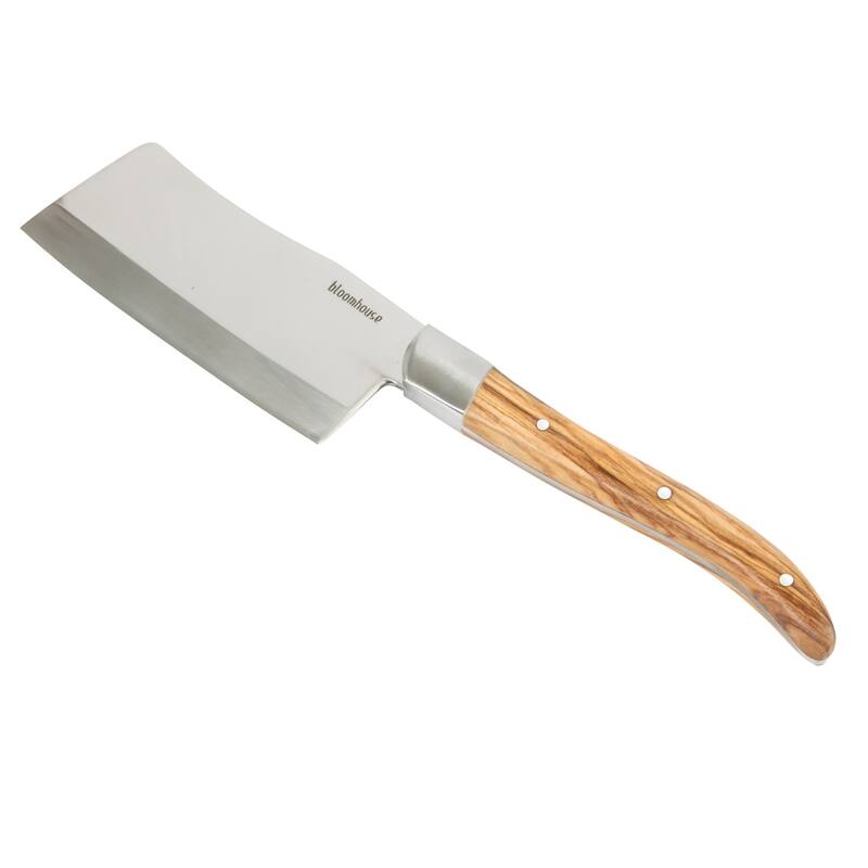 Bloomhouse 2-Piece German Steel Cheese Knife Set with Olive Wood Handles - Cheese Knives for Charcuterie & Entertaining