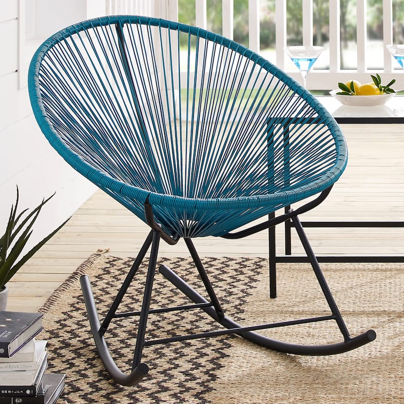 Corvus Sarcelles Modern Wicker Patio Rocking Bistro Chairs (Set of 2)