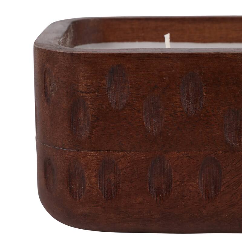 Decorative Vanilla Scented Mango Wood Candle - 10", Brown - 9.5"
