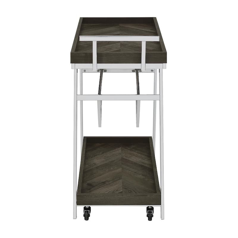 Stremler 2-tier Bar Cart with Storage Drawer